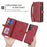 MEGSHI 017 Series Handy Strap Drop-proof Magnetic Absorption Multi-function Zippered Wallet Detachable Leather Cover for Samsung Galaxy S21 FE 5G/S21 Fan Edition - Red - 6