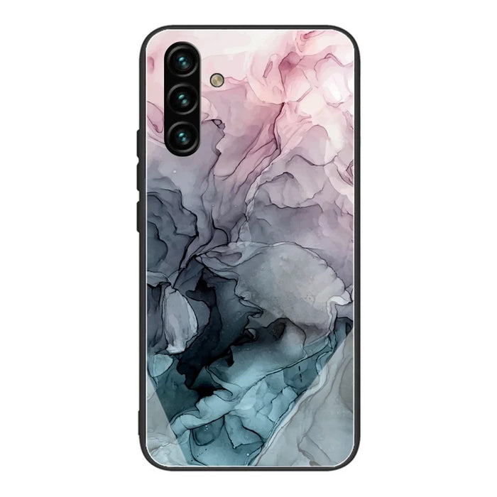 Marble Pattern Tempered Glass Back + Soft TPU Scratch-Proof Protective Case for Samsung Galaxy A13 5G - Style A - 1