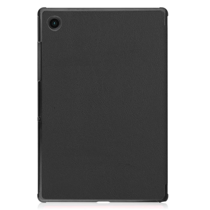For Samsung Galaxy Tab A8 10.5 (2021) / A8 10.5 (2022) Trifold Stand PU Leather Hard PC Inner Shockproof Protective Tablet Cover - Black - 2