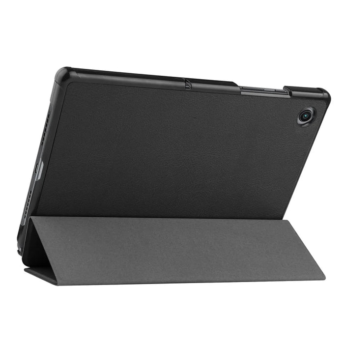 For Samsung Galaxy Tab A8 10.5 (2021) / A8 10.5 (2022) Trifold Stand PU Leather Hard PC Inner Shockproof Protective Tablet Cover - Black - 6