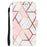 Marble Pattern Splicing Well-Protected Stylish Leather Case Wallet Stand Phone Cover with Handy Strap for Samsung Galaxy S22 5G - Pink/White - 2