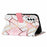 Marble Pattern Splicing Well-Protected Stylish Leather Case Wallet Stand Phone Cover with Handy Strap for Samsung Galaxy S22 5G - Pink/White - 3