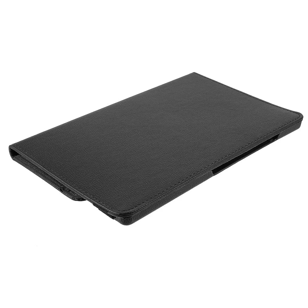 For Samsung Galaxy Tab A8 10.5 (2021) Litchi Texture PU Leather 360 Degree Swivel Stand Protective Tablet Case with Elastic Band - Black - 5