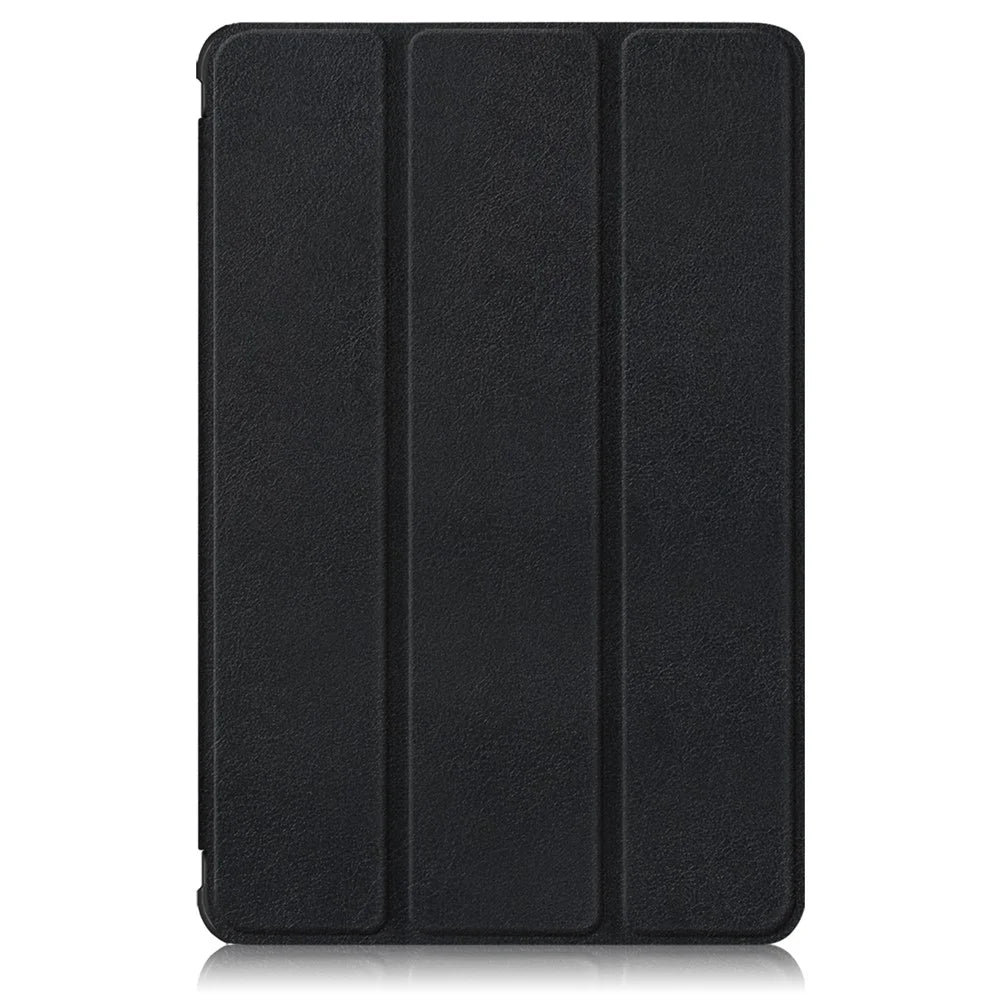 Simple Style Trifold Stand PU Leather Hard PC Inner Shockproof Protective Tablet Cover for Samsung Galaxy Tab A7 Lite 8.7-inch 2021 SM-T220 - Black - 2