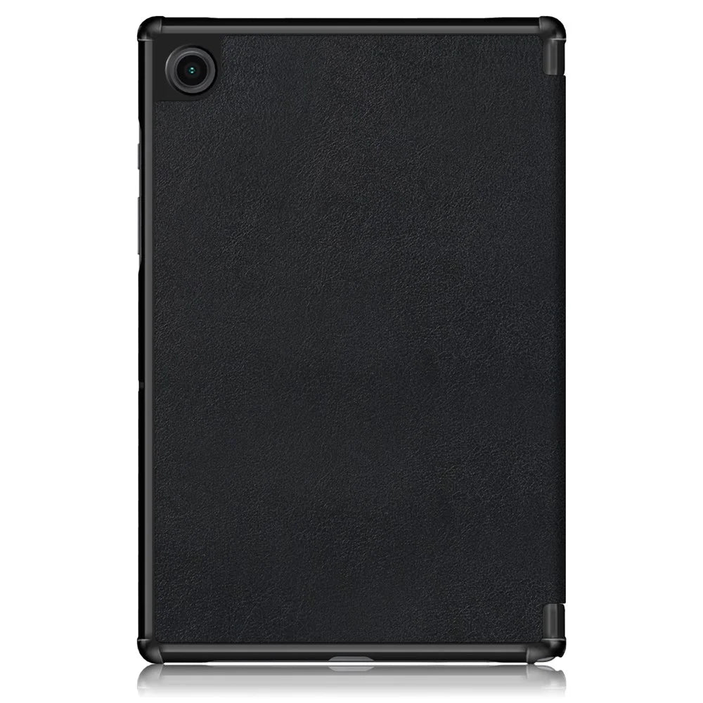 Simple Style Trifold Stand PU Leather Hard PC Inner Shockproof Protective Tablet Cover for Samsung Galaxy Tab A7 Lite 8.7-inch 2021 SM-T220 - Black - 3