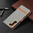 For Samsung Galaxy S22+ 5G Drop-proof Splicing Jeans Cloth Magnetic Clasp Stand PU Leather Wallet Leather Phone Case - Grey - 7
