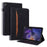 For Samsung Galaxy Tab A8 10.5 (2021) Front Pocket Design Business Style PU Leather Folio Flip Wallet Tablet Case with Stand - Black - 1