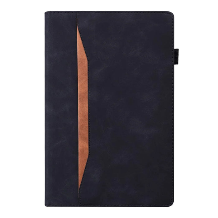 For Samsung Galaxy Tab A8 10.5 (2021) Front Pocket Design Business Style PU Leather Folio Flip Wallet Tablet Case with Stand - Black - 2