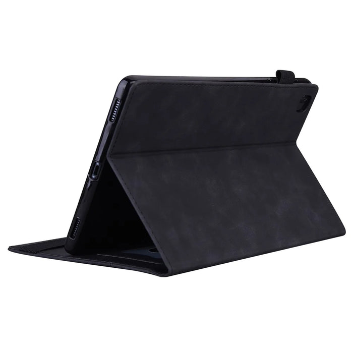 For Samsung Galaxy Tab A8 10.5 (2021) Front Pocket Design Business Style PU Leather Folio Flip Wallet Tablet Case with Stand - Black - 7