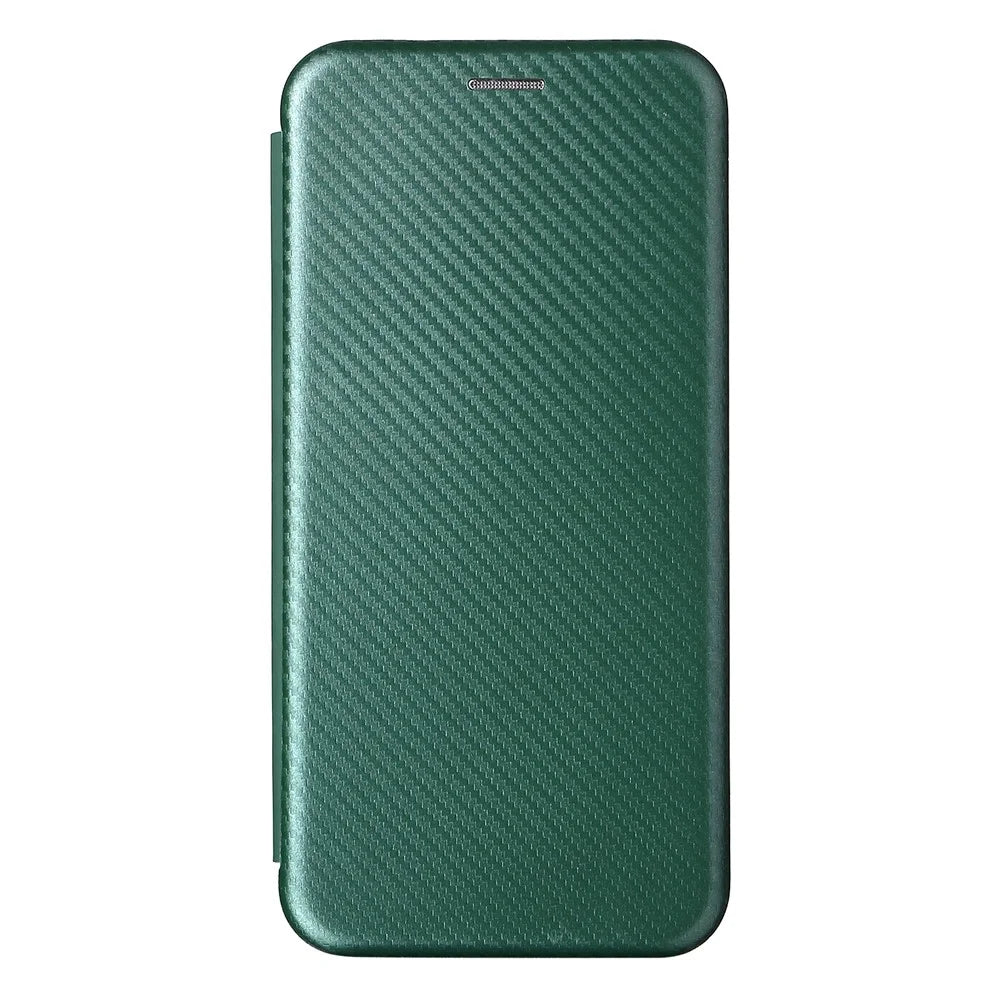 Carbon Fiber Texture PU Leather Stand Case with Card Slot and Ring Strap for Samsung Galaxy A13 5G / A04s 4G (164.7mm) - Green - 2