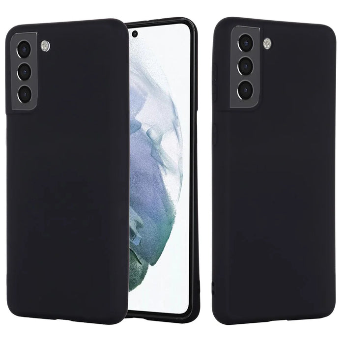 Well-protected Liquid Silicone Soft Phone Cover Shell with Hand Strap for Samsung Galaxy S22 5G - Black - 2