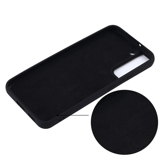 Well-protected Liquid Silicone Soft Phone Cover Shell with Hand Strap for Samsung Galaxy S22 5G - Black - 4