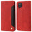 Shockproof Business Style Phone Stand Cover Phone Case Splicing Leather Shell for Samsung Galaxy A12 - Red - 1