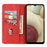 Shockproof Business Style Phone Stand Cover Phone Case Splicing Leather Shell for Samsung Galaxy A12 - Red - 4
