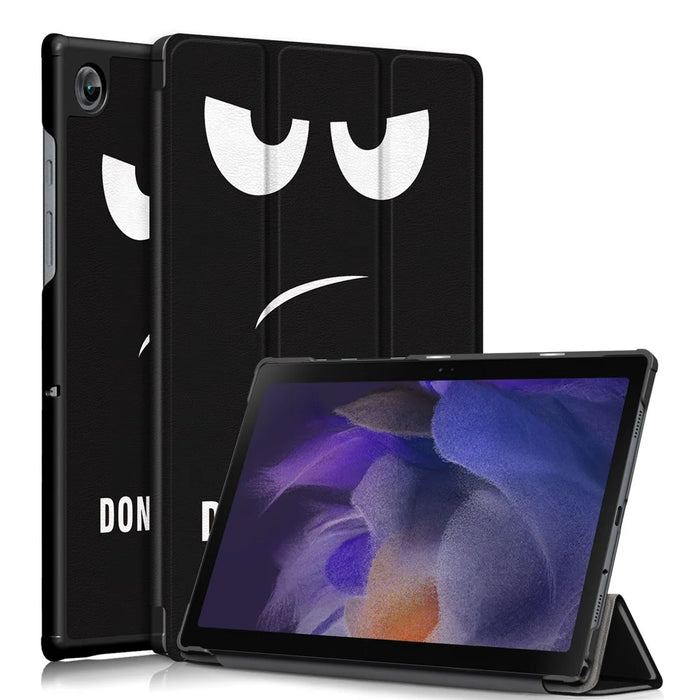Pattern Printing Trifold Stand Hard PC Soft PU Leather Shockproof Protective Cover for Samsung Galaxy Tab A7 Lite 8.7-inch SM-T220 (Wi-Fi) - Don't Touch Me - 1