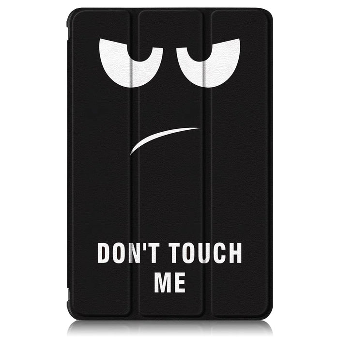 Pattern Printing Trifold Stand Hard PC Soft PU Leather Shockproof Protective Cover for Samsung Galaxy Tab A7 Lite 8.7-inch SM-T220 (Wi-Fi) - Don't Touch Me - 2
