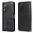 PU Leather Phone Case Drop-Resistant Folio Flip Stand Wallet Zipper Pocket Design Case for Samsung Galaxy A03s (164.2mm) - Black - 1