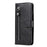 PU Leather Phone Case Drop-Resistant Folio Flip Stand Wallet Zipper Pocket Design Case for Samsung Galaxy A03s (164.2mm) - Black - 2