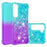 Gradient Quicksand Series Soft TPU Liquid Floating Protective Phone Case for Samsung Galaxy S22 5G - Sky Blue/Purple - 7