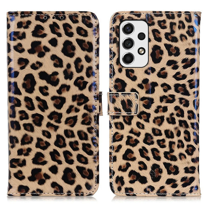 Leopard Pattern Design Protective Cover PU Leather Stand Flip Wallet Phone Case for Samsung Galaxy A53 5G - 1