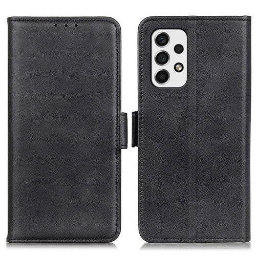 For Samsung Galaxy A53 5G Leather Cover + Inner TPU Phone Case Shell with Stand Wallet - Black - 1