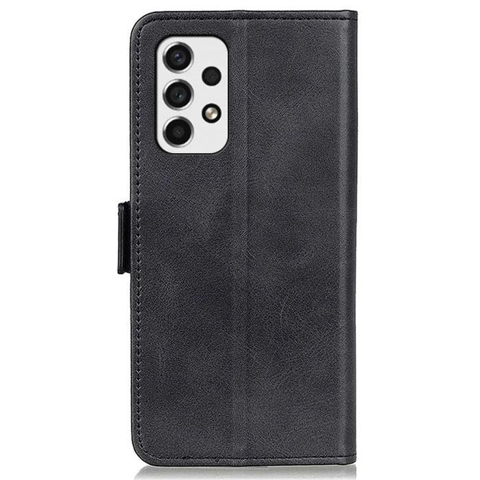 For Samsung Galaxy A53 5G Leather Cover + Inner TPU Phone Case Shell with Stand Wallet - Black - 3