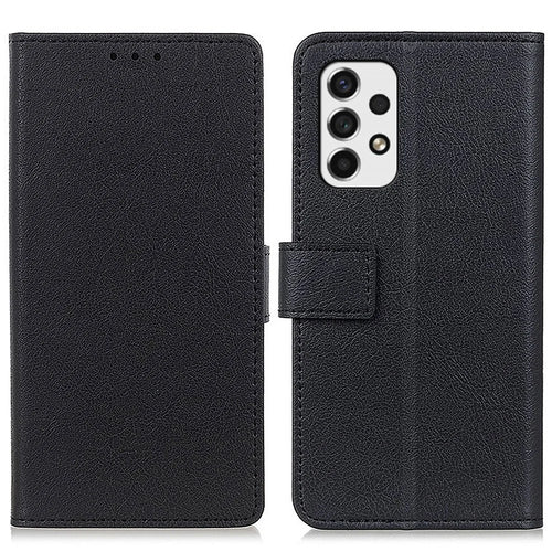 Magnetic PU Leather Stand Wallet Flip Cover Shockproof TPU Interior Protective Case for Samsung Galaxy A53 5G - Black - 1