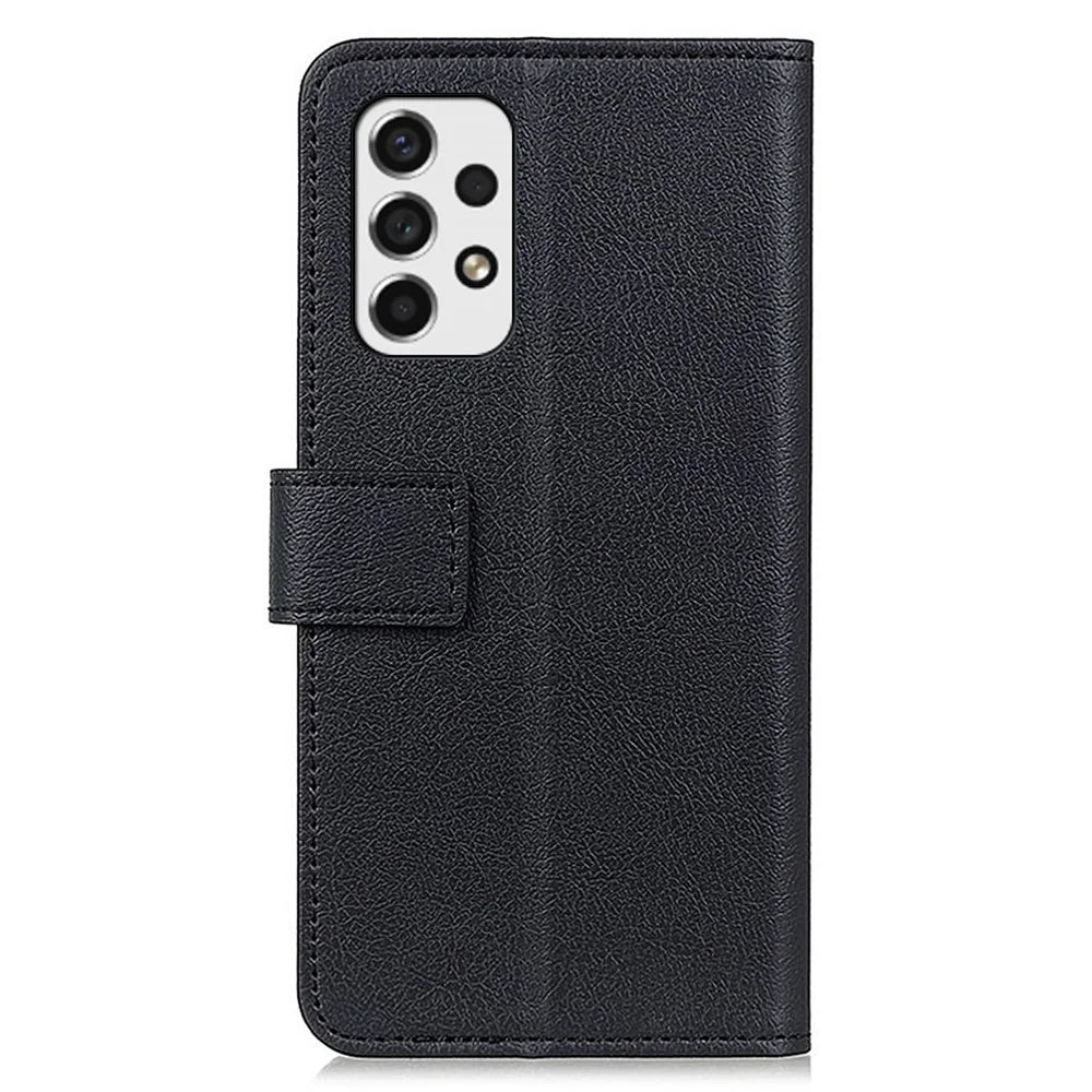 Magnetic PU Leather Stand Wallet Flip Cover Shockproof TPU Interior Protective Case for Samsung Galaxy A53 5G - Black - 3