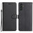For Samsung Galaxy A13 5G / A04s 4G (164.7mm) Case Solid Color Leather Mobile Cover Wallet Stand with Strap - Black - 1