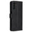 For Samsung Galaxy A13 5G / A04s 4G (164.7mm) Case Solid Color Leather Mobile Cover Wallet Stand with Strap - Black - 4