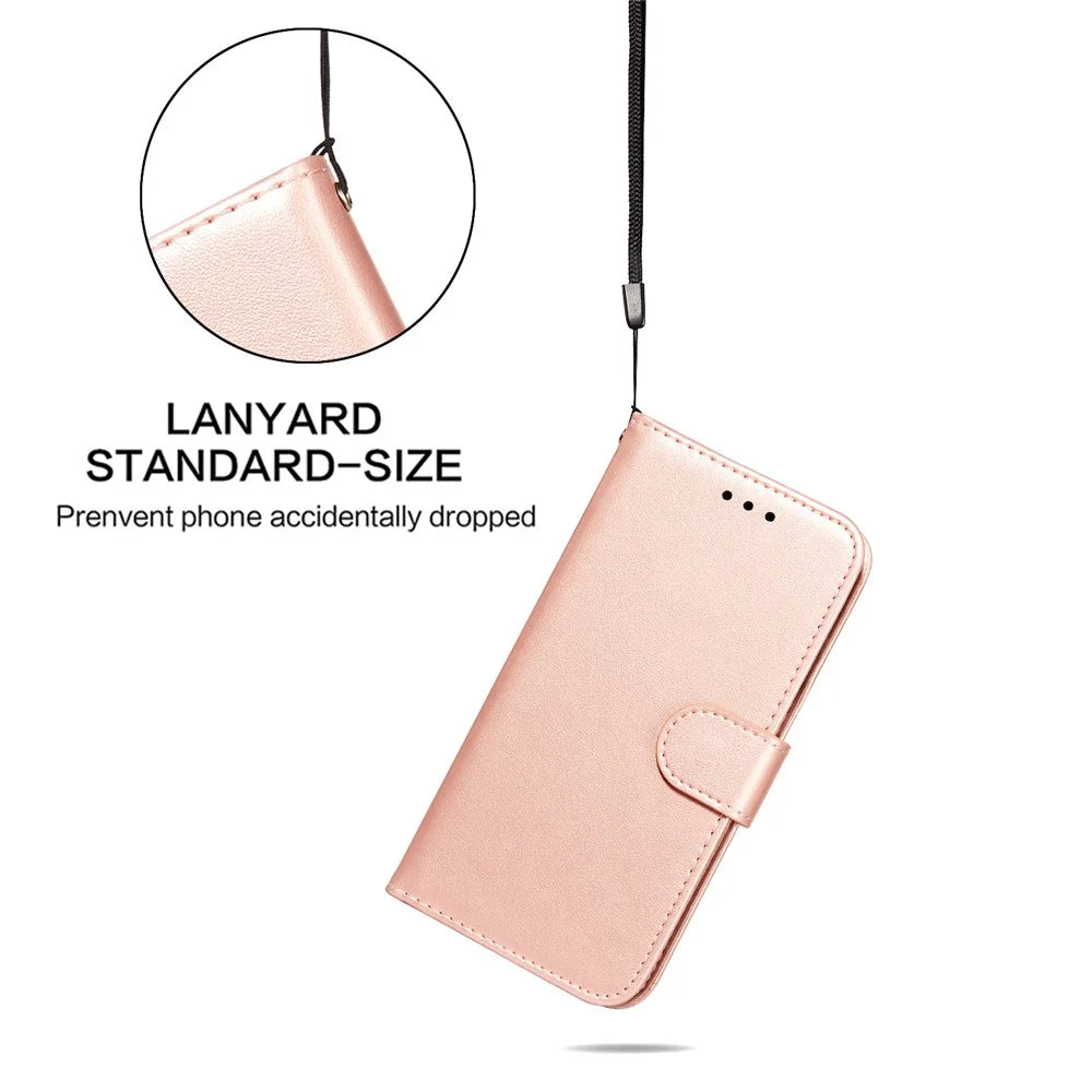 Anti-scratch Phone Covering TPU+PU Leather Wallet Stand Flip Smart Phone Case for Samsung Galaxy S22 5G - Rose Gold - 7