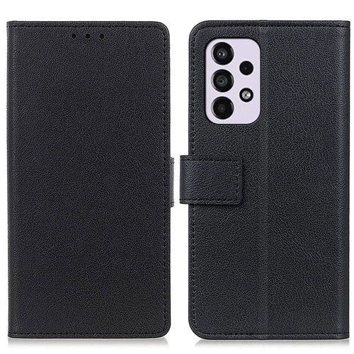 PU Leather Wallet Case Flip Folio Shockproof Cover with Stand for Samsung Galaxy A33 5G - Black - 1