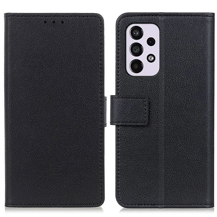 PU Leather Wallet Case Flip Folio Shockproof Cover with Stand for Samsung Galaxy A33 5G - Black - 1