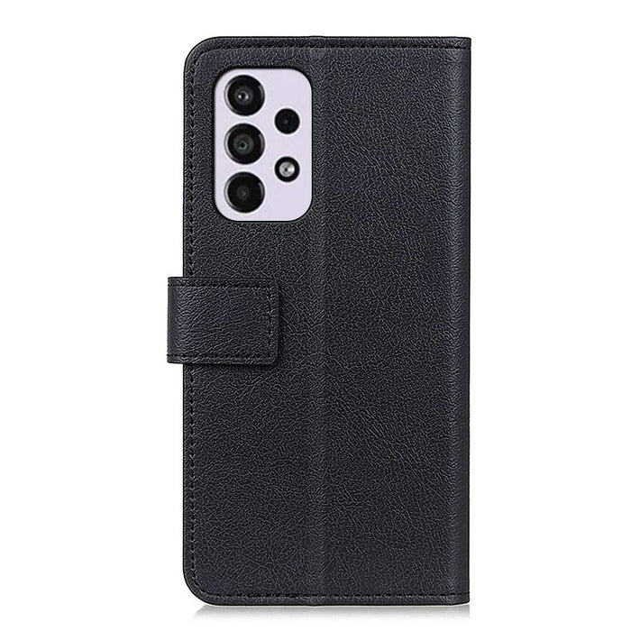 PU Leather Wallet Case Flip Folio Shockproof Cover with Stand for Samsung Galaxy A33 5G - Black - 3