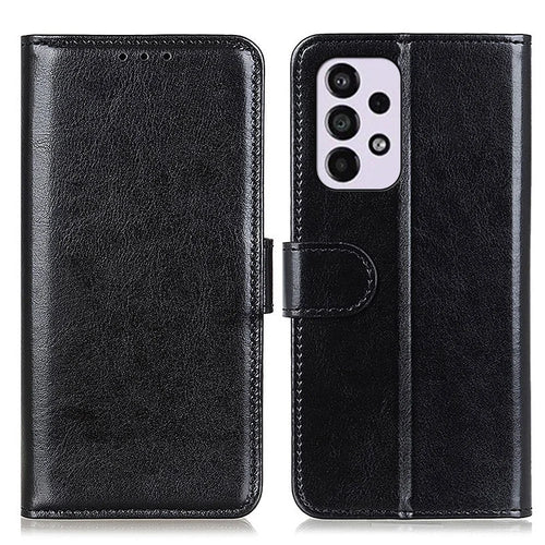 Crazy Horse Texture PU Leather Magnetic Flip Cover Stand Wallet Phone Case for Samsung Galaxy A33 5G - Black - 1