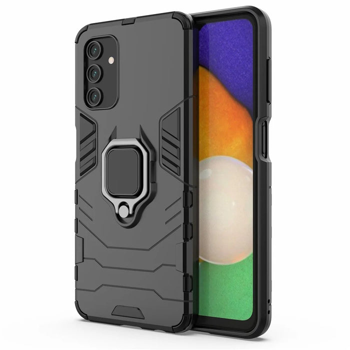Ring Kickstand PC+ TPU Dual Layer Shock Absorption Protective Cover for Samsung Galaxy A13 5G - Black - 2