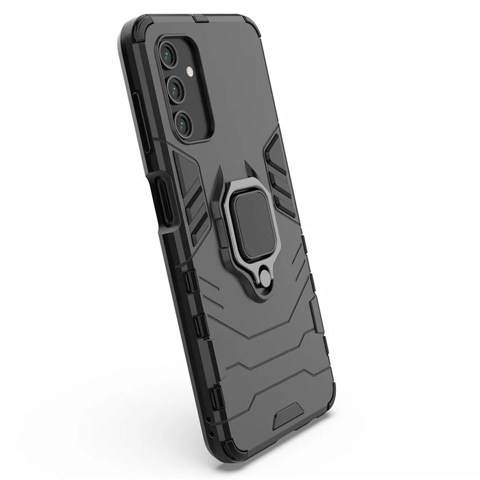 Ring Kickstand PC+ TPU Dual Layer Shock Absorption Protective Cover for Samsung Galaxy A13 5G - Black - 6