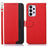 KHAZNEH RFID Blocking Litchi Texture PU Leather Cover with Strap Stand Wallet Drop-proof Cover for Samsung Galaxy A33 5G - Red - 1