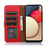 KHAZNEH RFID Blocking Litchi Texture PU Leather Cover with Strap Stand Wallet Drop-proof Cover for Samsung Galaxy A33 5G - Red - 4