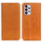 Split Leather Stand Wallet Case Auto Magnetic Closed Flip Folio Cover Phone Guard for Samsung Galaxy A33 5G - Brown - 1