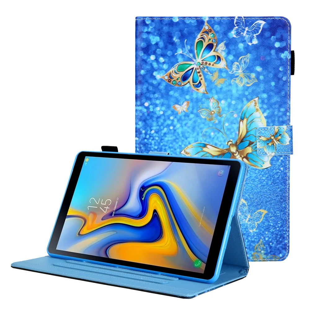 Pattern Printing Stand Leather Tablet Case for Samsung Galaxy Tab A8 10.5 (2021) SM-X200 X205 / A8 10.5 (2022) - Gold Butterfly - 1