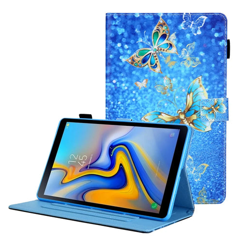 Pattern Printing Stand Leather Tablet Case for Samsung Galaxy Tab A8 10.5 (2021) SM-X200 X205 / A8 10.5 (2022) - Gold Butterfly - 1