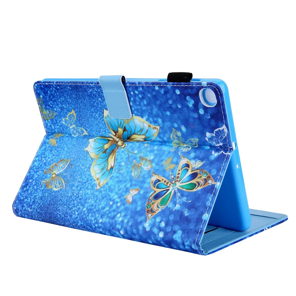 Pattern Printing Stand Leather Tablet Case for Samsung Galaxy Tab A8 10.5 (2021) SM-X200 X205 / A8 10.5 (2022) - Gold Butterfly - 6