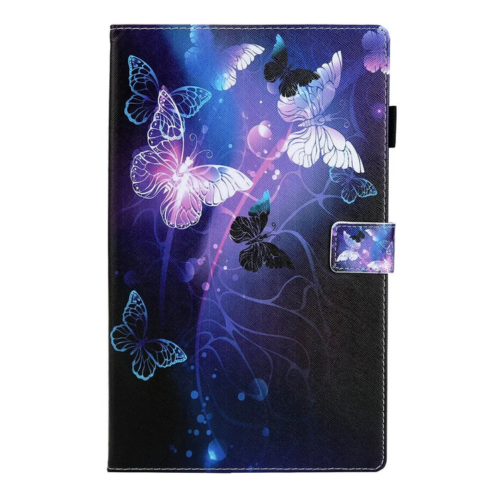 Pattern Printing Leather Stand Tablet Casefor Samsung Galaxy Tab A8 10.5 (2021) SM-X200 X205 / A8 10.5 (2022) - Purple Butterfly - 2