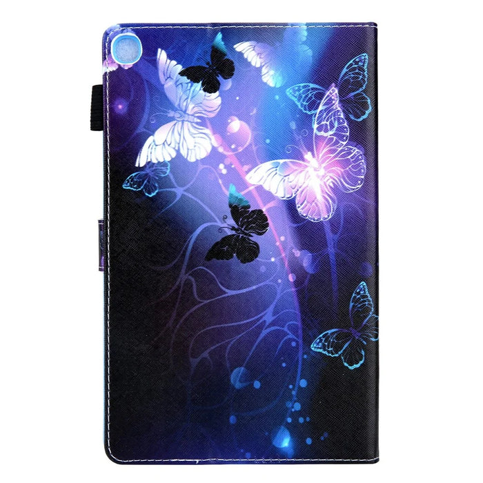 Pattern Printing Leather Stand Tablet Casefor Samsung Galaxy Tab A8 10.5 (2021) SM-X200 X205 / A8 10.5 (2022) - Purple Butterfly - 3