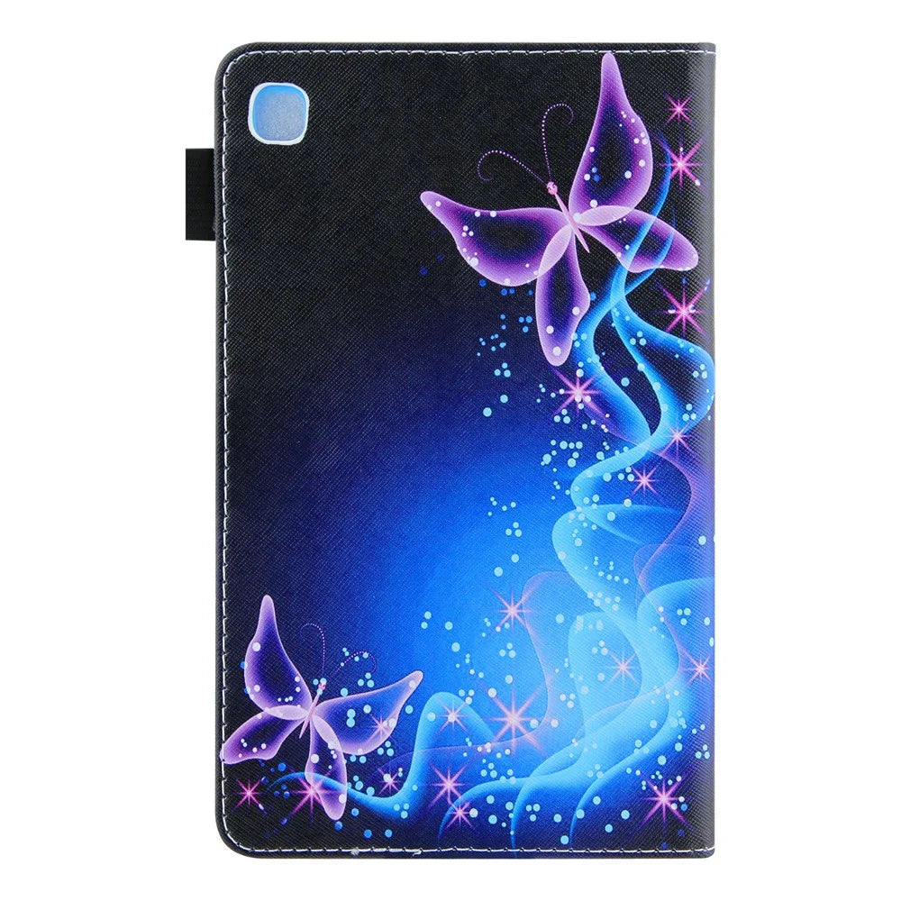 Pattern Printing Card Slots PU Leather Tablet Case for Samsung Galaxy Tab A8 10.5 (2021) SM-X200 X205 / A8 10.5 (2022) - Purple Butterflies - 3