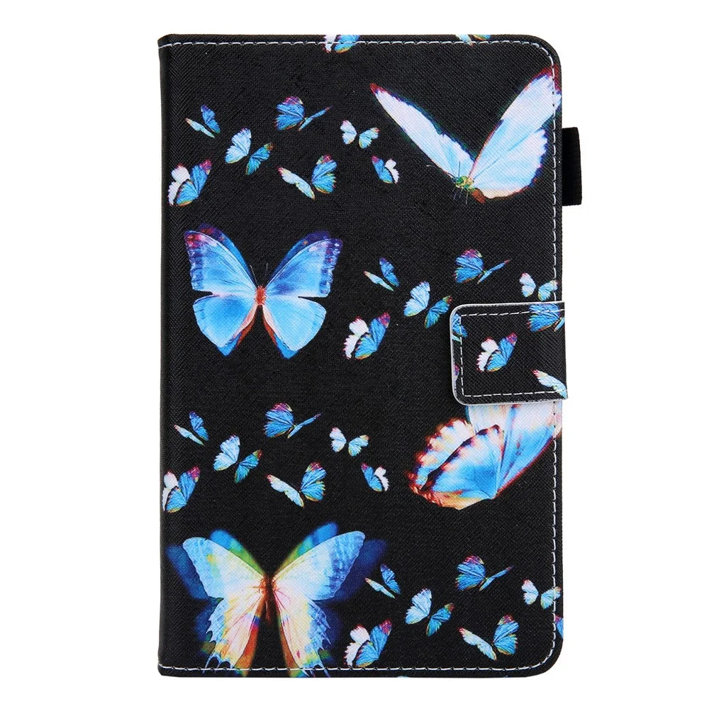 Pattern Printing Tablet Case Card Holder Cover for Samsung Galaxy Tab A8 10.5 (2021) SM-X200 X205 / A8 10.5 (2022) - Blue Butterflies - 2