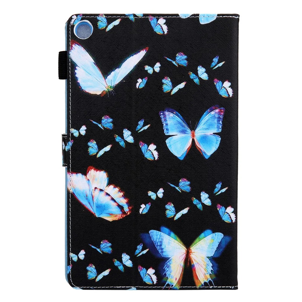 Pattern Printing Tablet Case Card Holder Cover for Samsung Galaxy Tab A8 10.5 (2021) SM-X200 X205 / A8 10.5 (2022) - Blue Butterflies - 3