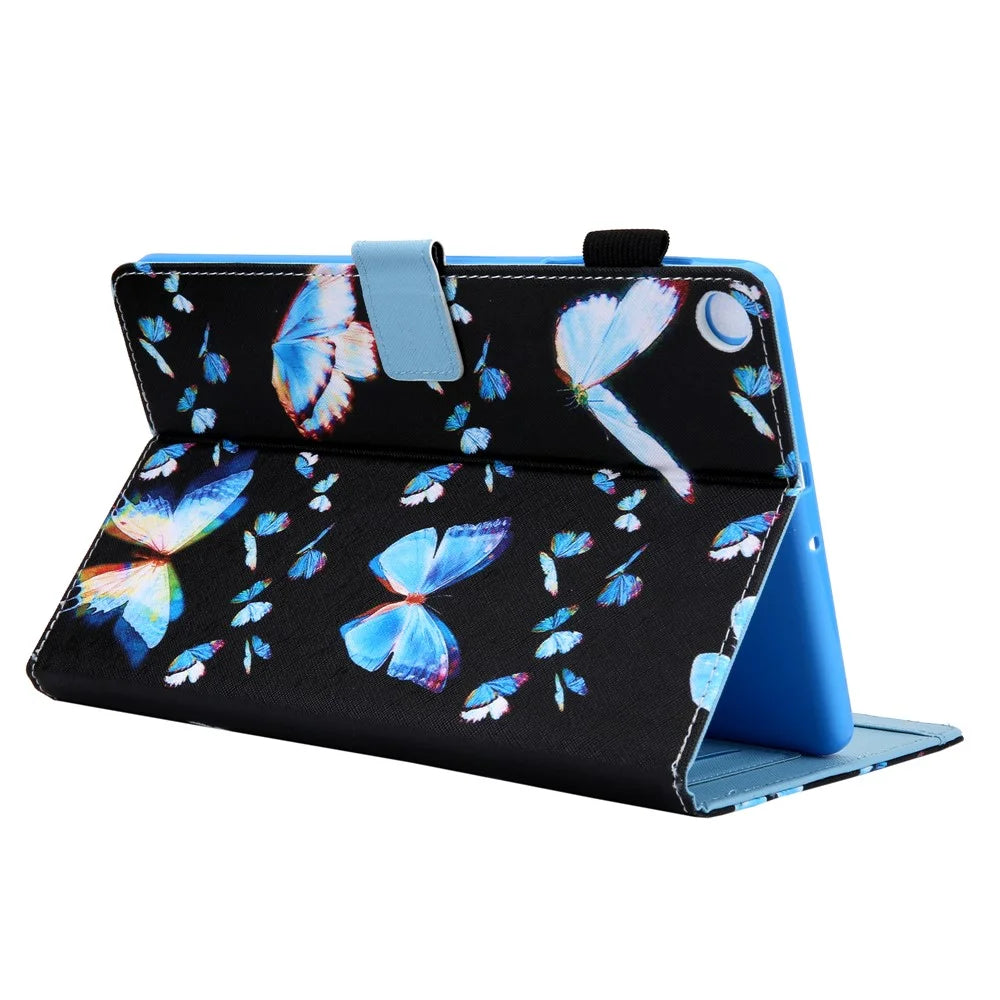 Pattern Printing Tablet Case Card Holder Cover for Samsung Galaxy Tab A8 10.5 (2021) SM-X200 X205 / A8 10.5 (2022) - Blue Butterflies - 5