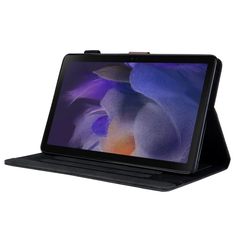 Cloth Texture Stand PU Leather Tablet Case for Samsung Galaxy Tab A8 10.5 (2021) SM-X200 X205 / A8 10.5 (2022) - Black - 4